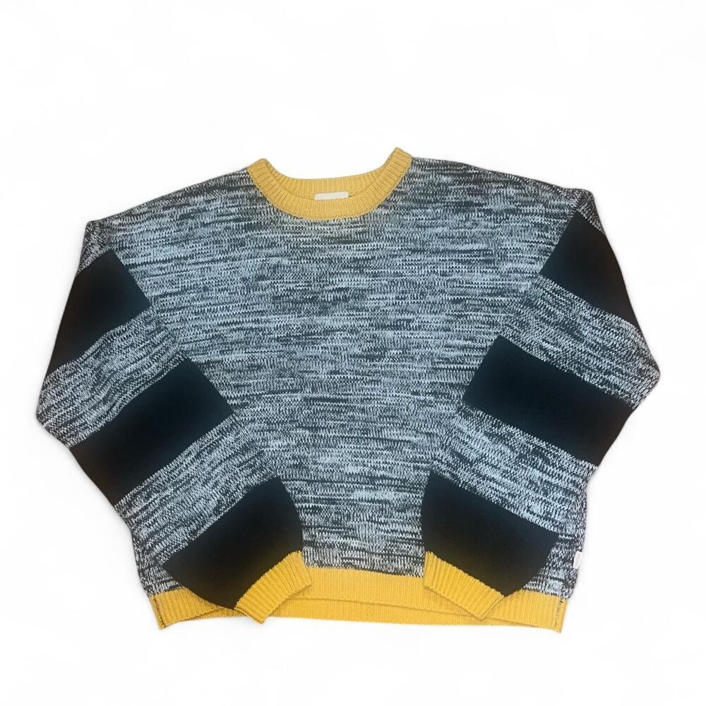 Brixton Women's Grey and Yellow Knit Sweater SZ L